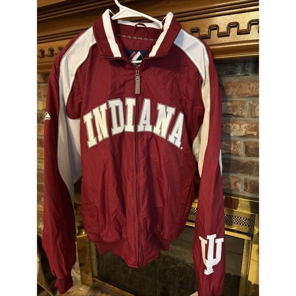 Majestic Men’s Indiana Hoosiers Bomber Jacket Size Medium NWT Heavy Jacket - Picture 2 of 10